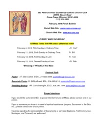 SSPPFebruary2018Parish Bulletin